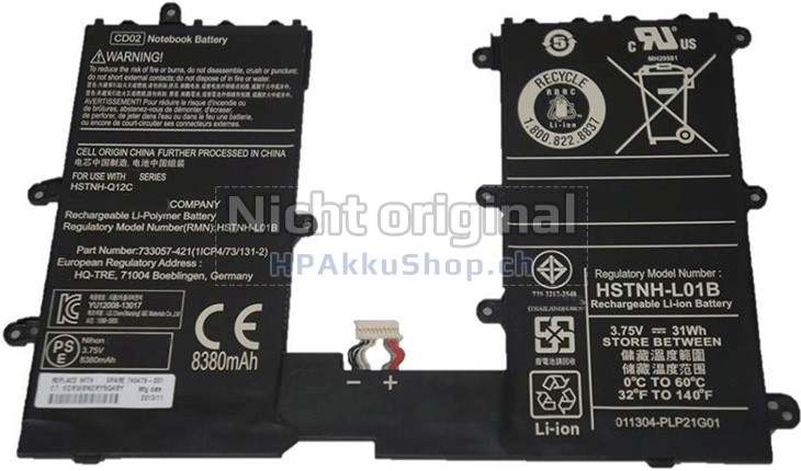 HP CD02031 Ersatzakku HP CD02031 Ersatzakku