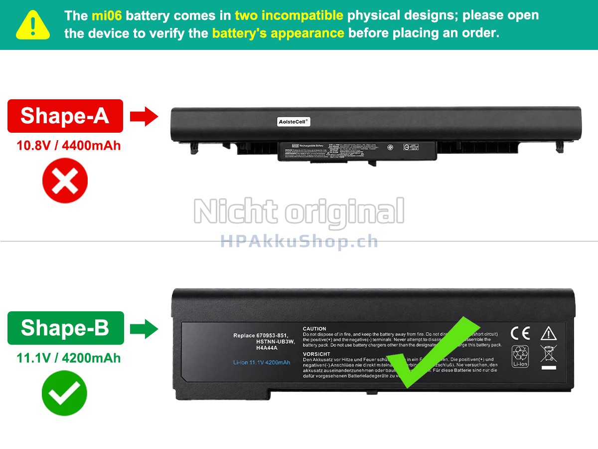HP MI06 Ersatzakku