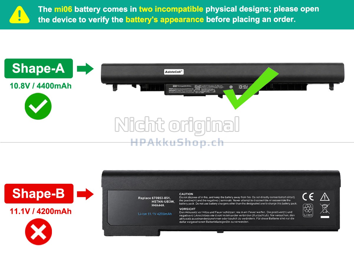 HP MI06 Ersatzakku